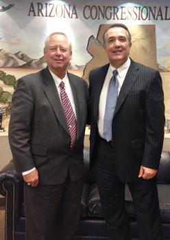 Paul McGinnis, Director of Golf Course and Common Area Maintenance, met with Congressman Trent Franks recently to explain issues in the golf industry locally and on a national level. Paul serves as the golf industry contact for GCSAA in Arizona.