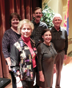 The PC Singers welcomed several new members this past season including (first row): Barbara Belonax, Patrice Cole, Monte Sriver and (second row) Chris and Fred Barlow.
