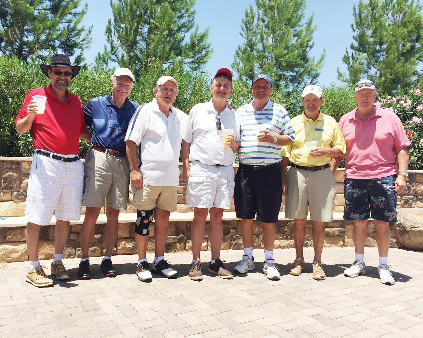First Place Winners – PCM9GA Vice Presidents Tournament – May 26, left to right: Rick Miller, Clay Troxell, John Ward, Pat Spellacy, Gordon Foster, Greg Harris, Greg McKenzie; not in photo, Greg Harris