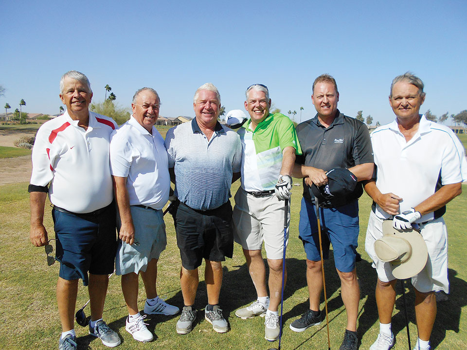 Flight Winners, left to right: Bob Millikan and Kermit Reich, Cort Wyss and Larry Mickelson and Scott Brunt and Bill Anderson