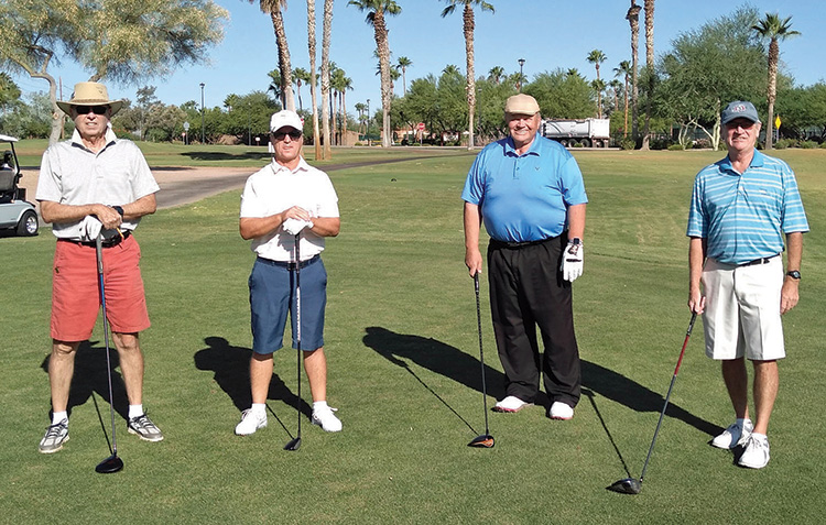 PC golf pros play with PCM9GA (left to right): Rob Risden, Dave Vader, Chris Mucha, and Rich McCurdy.