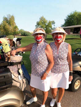 (Left to right) Donna Havener and Kathi Curtis. Kathi won closest-to-the-pin on Hole 9.