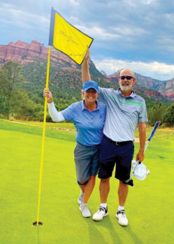 (Left to right) Ellen Enright and Jeff Furnia in seventh heaven at Seven Canyons Golf Club.