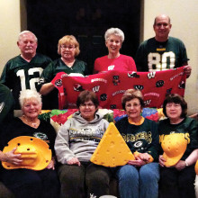 We look forward to seeing you at the best state party in PebbleCreek! Members of the eighteenth annual Wisconsin Party Planning Committee are ready to party! Seated left to right: Dan Borreson, Ruth Price, Maryann Bose, Sue White, Shelley Borreson and Jackie Horton; standing: Pat Jenson, Jim Sulzer, Ann Sulzer, Trish Watkins, Tom Bose and Pat Watkins.