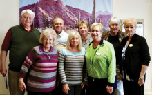 Back row Bill Ballard, Chris Mucha, Jackie Wielgosz, Shay Kinney and Vi Metter; Front: Enid Bross, Kathy Bergman and Kate Tracy