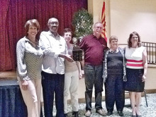 The Striking Eagles capture first place in the Wii Bowling Fall Twi-lite League. From left: Bonita Sims, team Captain Jerome Sims, Rose Ann Cleland, Bob Cleland, Linda Vise and Lauren Leonard