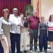 The Striking Eagles capture first place in the Wii Bowling Fall Twi-lite League. From left: Bonita Sims, team Captain Jerome Sims, Rose Ann Cleland, Bob Cleland, Linda Vise and Lauren Leonard