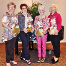 Left to right are some of the Past Presidents of Kare Bears: Rayma Scalzo, Patti Wegehaupt, Laura Measles and Arlis Legler.