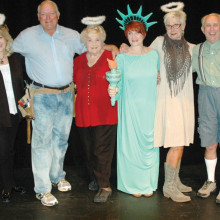 The Hallelujah Girls cast and their characters: Judi Blankenship (Carlene Travis),  Carrie Mataraza (Sugar Lee Thompkins), Steffen Jacobson (Bobby Dwayne  Dillahunt), Judy Layne (Mavis Flowers), Barbara Faler (Crystal Hart), Pam Engel (Nita Mooney),  Neal Weckworth (Porter Padgett) and Laurie Farquhar (Bunny Sutherland).