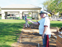 Members of the All American Horseshoe Association enjoy the new horseshoe pits in Sunrise Park.