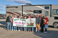 From left: Len Magsamen, Julie Magsamen, Phyllis Tackett, Glen Bolon, Linda Bolon, Fairrel Tackett, Billie Gramlich, Jay Gramlich (rear), Betty East (front), Jim East, Juli Thornton, Terry Thornton, Stan Ashby (rear), Cher Zeman (front) Judy Ashby, Mike Zeman, Ted Blaine (photographer), Ole Lodberg, Edie Lodberg and Kathryn Sarter