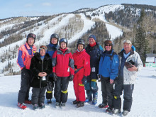 Left to right: Lynn Warren, Rose Geller, David Shenton, Sheryl Henke, Carol and Jim Jarvis, Ted McGovern and Dave Geurden; photo by Richard Vangelisti; not pictured was Lew Geller.