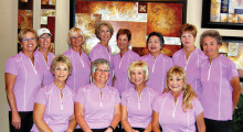 Tuscany Falls Cholla Team 2014-2015, back row: Ingried Sigovich, Co-Captain Ann Page, Donnie Meyers, Nancy Kyle, Barbara Economou, Julie Chung, Vicki McLaughlin and Carol Langhardt. Front row: Linda Krier, Jean Ostroga, Captain Debbie Sayre and Donna Havener; not pictured: Carolyn Suttles, Sharma Fleming, Carol Little and Barbara Guthier