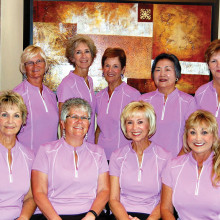 Tuscany Falls Cholla Team 2014-2015, back row: Ingried Sigovich, Co-Captain Ann Page, Donnie Meyers, Nancy Kyle, Barbara Economou, Julie Chung, Vicki McLaughlin and Carol Langhardt. Front row: Linda Krier, Jean Ostroga, Captain Debbie Sayre and Donna Havener; not pictured: Carolyn Suttles, Sharma Fleming, Carol Little and Barbara Guthier