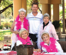 First row, left to right: Glenda Spohr, Leslie Lowry; second row: Karen Reuland, chairperson, Director of Golf Jason Whitehill and Gen Hunter