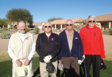 Match Play Flight Winners, left to right: Dean Bass, Roy Wolf, Ron Rogers and Bill Todd