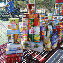 Hundreds of cans of food were donated to the Agua Fria Food Bank.