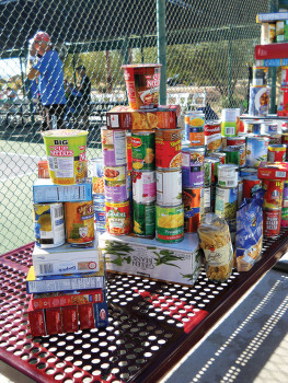 Hundreds of cans of food were donated to the Agua Fria Food Bank.