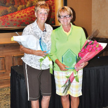 Left to right: Runner-up Mary Falso and Club Champion Kathy Hubert-Wyss