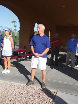 Doug Christenson sang the National Anthem during opening ceremonies.