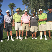 PCM9GA Club Champion Flight Winners, left to right: PC Golf Pro Jason Whitehill, Bill Schroeder, Ray Baumbach, Kevin Bentson, PCM9GA President Ray Clements, Randy Prinz and Mike D’Onofrio