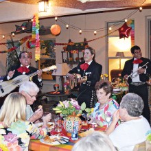 A surprise performance by a Mariachi band entertained guests at the Kirk home.