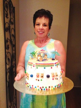 Rose Ann Cleland with her homemade Day at the Beach cake creation.