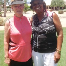 Jane Hee and Carolyn Suttles won first low gross in their flight.