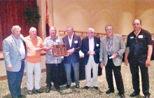 PCM9GA Past Presidents receive Recognition Plaque at ninth annual Awards Banquet. Left to right: PCM9GA President Ray Clements, John Ward, Bob Voccola, Bruce Hulbert, Tom Spink, Stan Fuller and PCM9GA Vice President Randy Printz