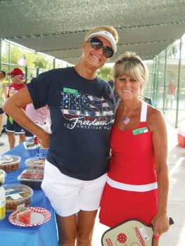 Jeanette Donohue and Pam Smith celebrate the day.