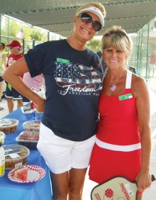 Jeanette Donohue and Pam Smith celebrate the day.