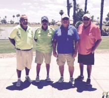 Flight 1 Mixer Tournament, First Place Winners, left to right: Grant Moorhead, Bruce Hulbert, Paul Metivier and George Clark