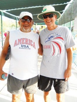 Harvey Weiss (left) and Harold Rathman are ready for the fun.