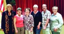 New officers of the PebbleCreek Singles Club for 2016 are (left to right) Arlene Ascencio, president; Rhissa Pontrelli, vice president; Estelle Lundquist, secretary; Judy Ashley, treasurer; Sheldon Tencer, activities director and Shawnee Robison, publicity director.
