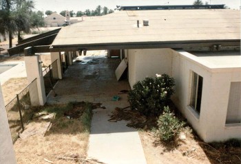 Aerial view of the shelter entrance