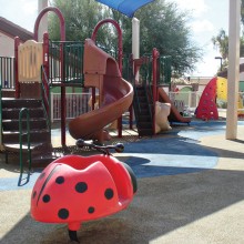 New Life Center’s playground area; the Center population is typically 65% children.