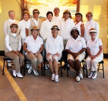 Tuscany Falls Team, first row left to right: Marilyn Williams, Donna Havener, Linda Bronzetti, Carolyn Suttles, Jane Hee; second row Sue Harrison, Mary Coon, Sally Babbitt, Susan Franzone, Dennis Downs, Maria Murray, Tess Braden and Kathy Hubert-Wyss