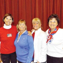 Flight 5 winners from left are Marie Dawson, Sandi Harrell, Tess Braden and Susan Young.