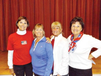 Flight 5 winners from left are Marie Dawson, Sandi Harrell, Tess Braden and Susan Young.