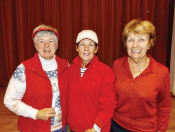 Flight 6 winners from left are Sue Harrison,  Susan Franzone and Sue White.  Not pictured is Roberta Diles.