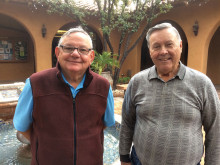 Hole-in-one prize winners Jerry Treece (left) and Jerry White