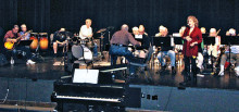 Marsha Macy, hard at work with our wonderful band!