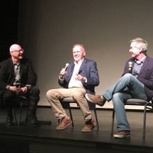 Andy Friedenberg, director of the PebbleCreek Cinema Society, Tab Hunter and Allan Glaser, producer of the documentary