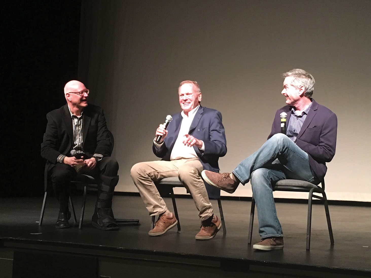 Andy Friedenberg, director of the PebbleCreek Cinema Society, Tab Hunter and Allan Glaser, producer of the documentary
