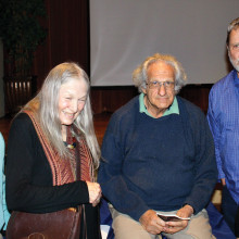 Bart Alford, Margaret Bender, Paul Bender, Bill Campbell and Irene Manalili share a photo op! Photo by Korzilius