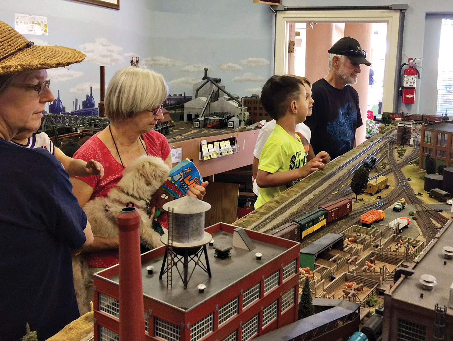 Even the family dog came to the PebbleCreek Model Railroad Club Open House.