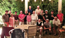 The UNO Golf Team and Back Tee Boys enjoying the Havener Bar-B-Q