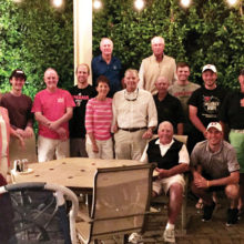 The UNO Golf Team and Back Tee Boys enjoying the Havener Bar-B-Q