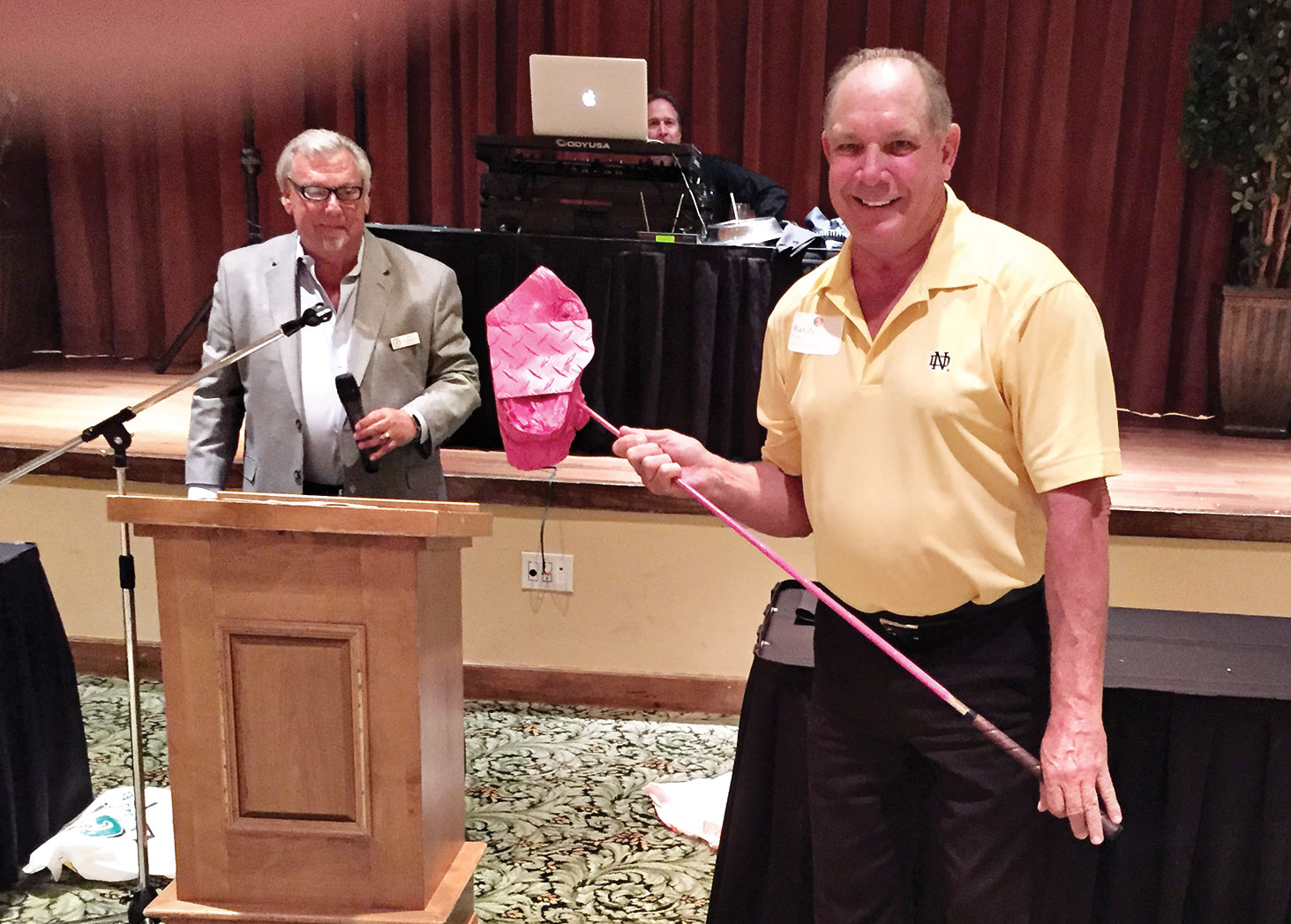 Pink Bubba Watson Drive Award to Randy Prinz Ray Clements (left), Randy Prinz (right)