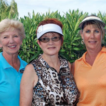 Spring Fling Scramble First Place Front Nine, left to right: Maureen Plate, Barbara Faler, Debbie Barbe; not pictured, Nancy Strand